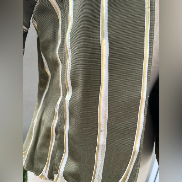 Vintage gorgeous Art to wear olive green jacket top silvers belt XS Terry & Toni - Picture 8 of 11